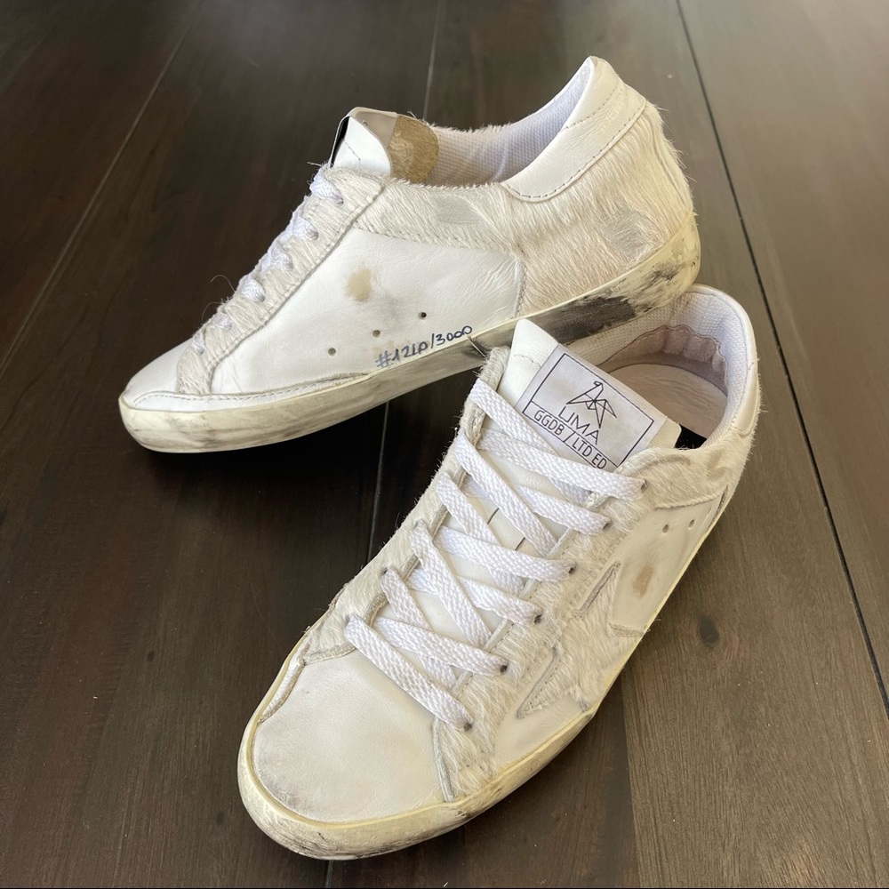 Golden Goose Superstar Uma Leather Calf Hair GGDB 38 Limited Edition White